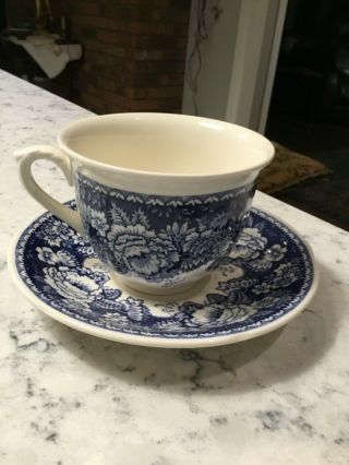 Mason’s Blue & White Crabtree And Evelyn Lg Tea Cup And Saucer Blue & White