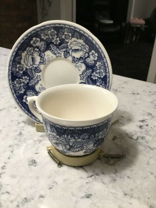 Mason’s Blue & White Crabtree and Evelyn Lg Tea Cup and Saucer Blue & White 2