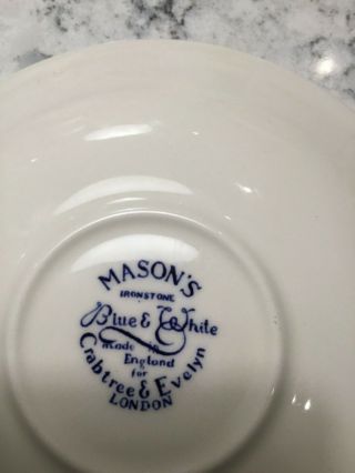 Mason’s Blue & White Crabtree and Evelyn Lg Tea Cup and Saucer Blue & White 4