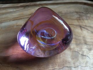 Vintage Caithness Scotland Glass Pebble Paperweight Signed