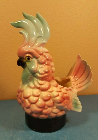 Vintage Maddux Of California 612,  Cockatoo Pottery - 7 " Tall - Pink And Aqua