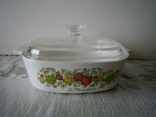 Vtg Corning Spice Of Life 2 Qt Casserole A - 2 - B With Pyrex Lid A - 9 - C