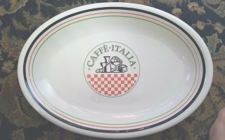 Vintage Large Oval Serving Bowl Made In Italy,  Caffe Italia,  16 " X 11.  5 " X 2 1/8 "