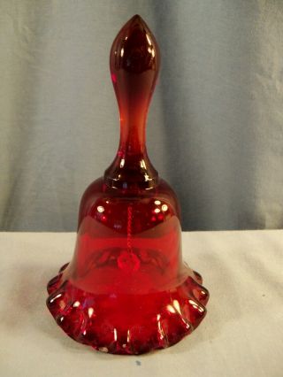 Westmoreland Ruby Red Glass Bell - 6 1/2 " Tall