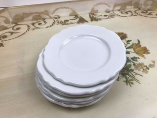 6 Vintage Homer Laughlin Restaurant Ware 5 - 3/4 Scalloped White Bread Plates