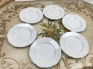 6 Vintage Homer Laughlin Restaurant Ware 5 - 3/4 Scalloped White Bread Plates 2