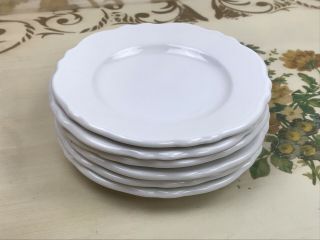 6 Vintage Homer Laughlin Restaurant Ware 5 - 3/4 Scalloped White Bread Plates 4