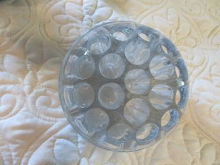 Vintage Clear Glass Flower Arranging Frog Home Decor Collectible 19 Hole Domed 2