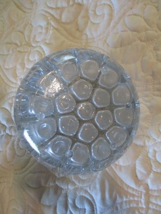 Vintage Clear Glass Flower Arranging Frog Home Decor Collectible 19 Hole Domed 3