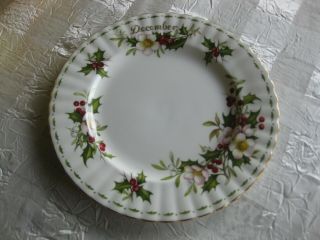 Royal Albert Flower Of The Month December Christmas Rose Salad Plate Bone China