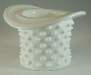Fenton Milk Glass Hobnail Glass Top Hat Vase,  Votive Candle or Toothpick Holder 3