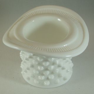 Fenton Milk Glass Hobnail Glass Top Hat Vase,  Votive Candle or Toothpick Holder 5