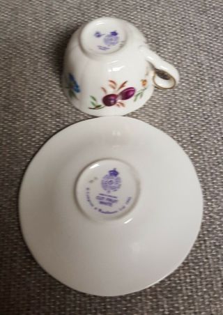 Royal Worcester Miniature Cup Saucer Compton & Woodhouse - 8 3