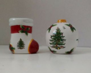 Spode Christmas Tree Salt And Pepper Shakers Ornament Stocking