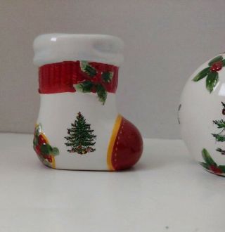 Spode Christmas Tree Salt And Pepper Shakers Ornament Stocking 2
