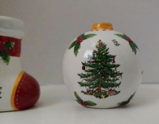 Spode Christmas Tree Salt And Pepper Shakers Ornament Stocking 3