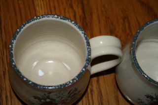 2 HOME AND GARDEN PARTY FLORAL STONEWARE COFFEE MUGS 2002 4