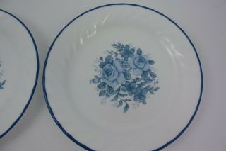 Set of 4 Corelle Blue Velvet Roses 7 in Dessert Plates,  Like - 3