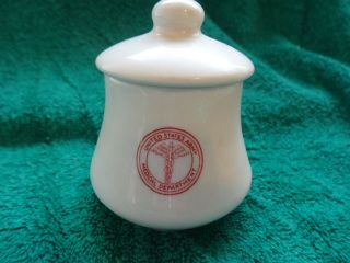 Vintage United States Army Medical Department Sterling China Condiment Jar Dish