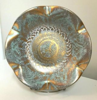 Vintage Stangl Pottery Antique Gold 7.  5” Centerpiece Candy Console Bowl Ashtray