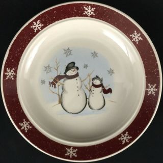 Set of 5 VTG Bread Plates by Royal Seasons Stoneware Snowmen RN1 Christmas 5