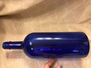 Cobalt Blue Glass Bottle Approx 12 3/4 "