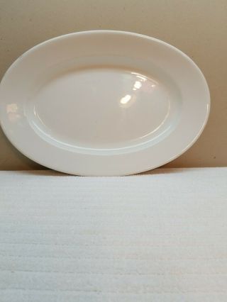 Vintage White Restaurant Style Greenwood China Trenton Nj Oval Serving Platter