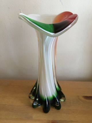 Lovely Vintage Murano Glass Fluted Vase