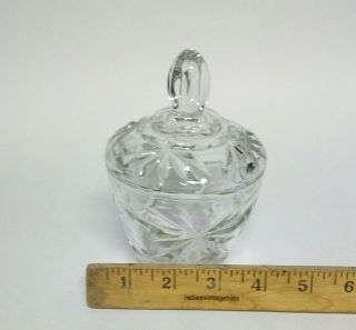 VINTAGE CLEAR GLASS CANDY DISH WITH LID 3