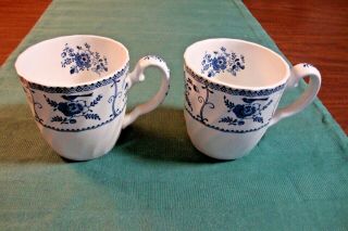Set Of 2 Johnson Brothers Indies Coffee Mugs Blue & White