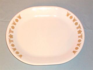 Pretty Vintage Corelle Corning Gold Butterfly 12 1/4 " By 10 " Serving Platter