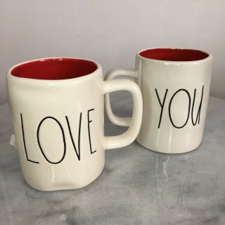 Rae Dunn Love You Double Sided Valentine’s Day 2018 Red Large Letter Ll Mug