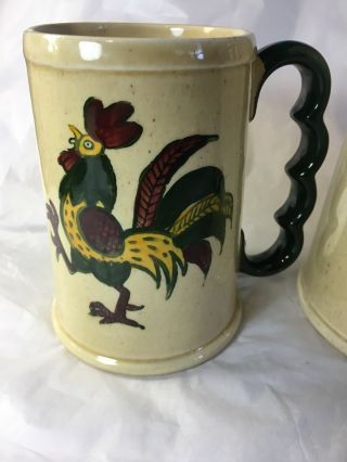 VTG METLOX PROVENCIAL POPPYCOCK ROOSTER LARGE PITCHER Mug Stein CALIFORNIA 2