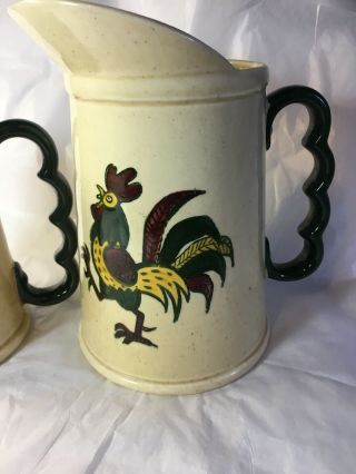 VTG METLOX PROVENCIAL POPPYCOCK ROOSTER LARGE PITCHER Mug Stein CALIFORNIA 3