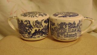 Pair Vintage Royal China Blue Willow Salt & Pepper Shakers
