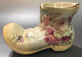 Vintage Old Foley James Kent Ltd England Rose Vanity Decorative China Boot