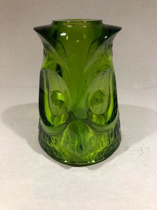 Viking Glass Owl Glimmer Fairy Lamp Avocado Green Top Only