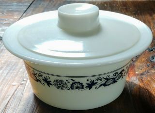 Pyrex 75 Old Town Blue Butter Bowl With Lid