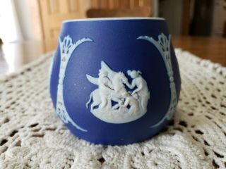 Antique Vintage Wedgwood Jasperware Pot Bowl Dark Blue 3 " T×4 " W