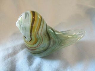 Earth Tones Murano Glass End Of Day Bird Paperweight