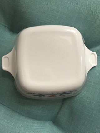 Corning Ware Country Festival 1975 Small Petite Square Baking Dish / Pan w Lid 5