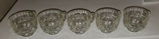 Vintage Set Of 6 Fostoria American Cubist Clear Tea Cups Without Saucers