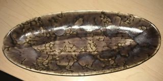 Vintage Splatter Glaze Pottery Centerpiece Bowl Platter Dish Signed Unknown