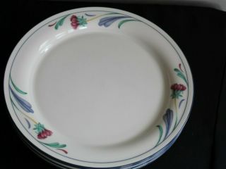 4 Lenox Poppies On Blue Chinastone Dinner Plates 10 3/4 "