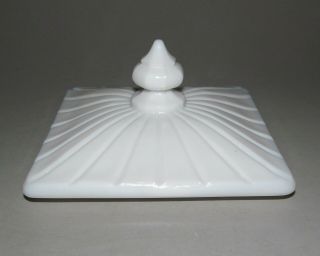 Westmoreland Honey Box Dish Lid Only Old Quilt Vintage Milk Glass 5 " Square