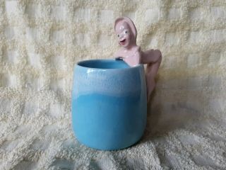 Vintage Mid - Century California Pottery Pixie Elf Ceramic Cup Mug Cali Crown 