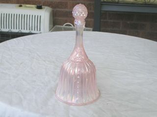 Fenton Pink Iridescent Opalescent Glass Bell Lily Of The Valley With Clapper