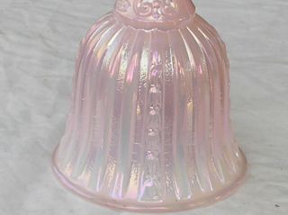Fenton Pink Iridescent Opalescent Glass Bell Lily of the Valley With Clapper 2