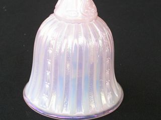 Fenton Pink Iridescent Opalescent Glass Bell Lily of the Valley With Clapper 4