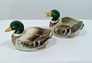 Vintage Otagiri Ceramic Mallard Ducks Sugar Bowl And Creamer Euc - No Spoon